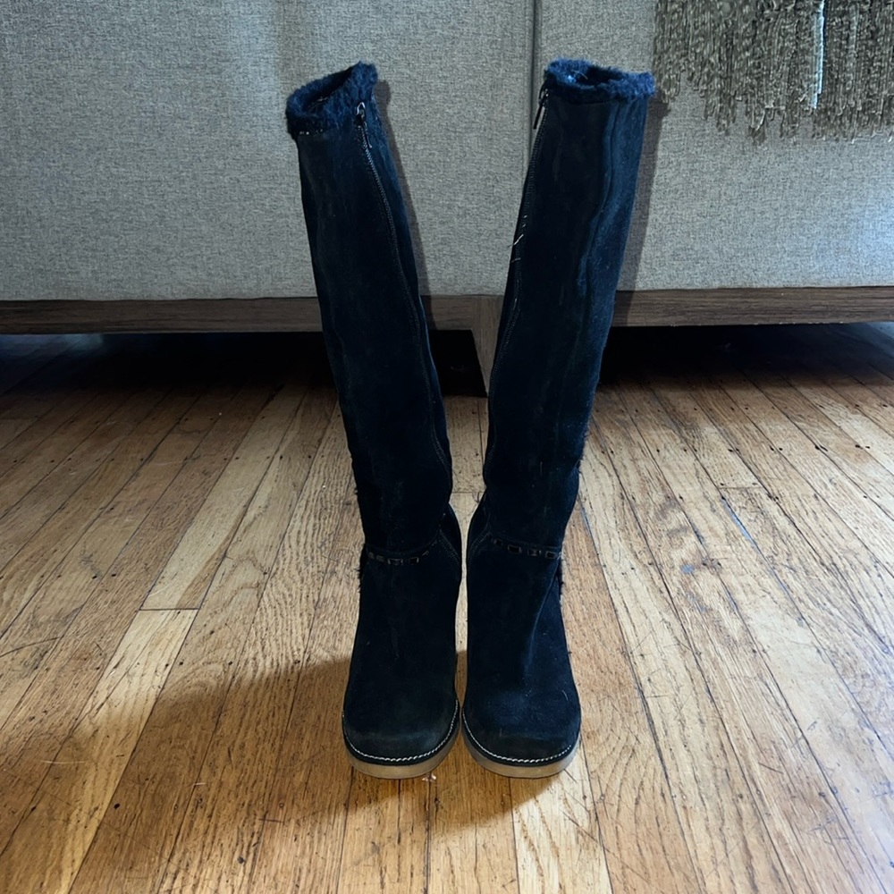 Knee high wedge boots